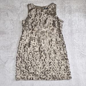 Ronni Nicole 3D Circle Sheath Dress Women 18 Sleeveless Taupe Lined Mod Event